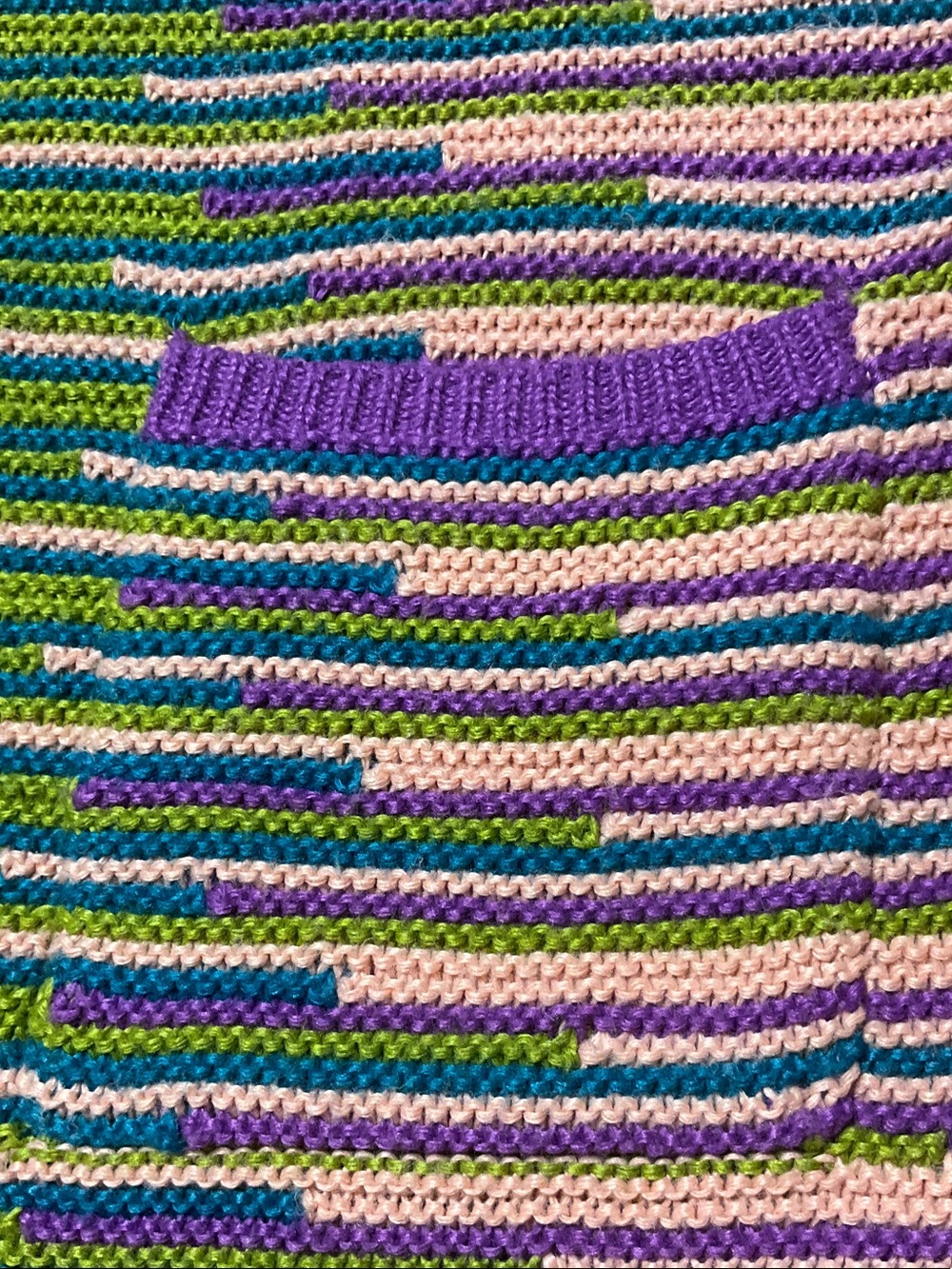 LOGO Striped V-Neck Cardigan Sweater in Purple, Green, and Pink - Picture 5 of 9